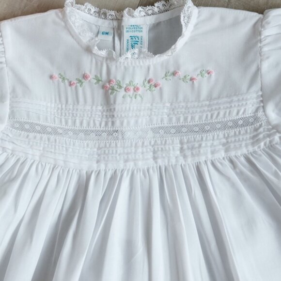 Reserved- White Heirloom Dress Floral Bullions Feltman Brothers Embroidery NWT - Picture 7 of 9